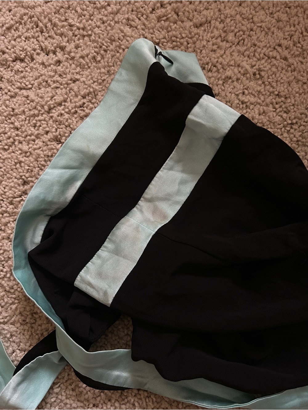 Vintage Bebe Black Halter Dress with Teal Trim - Picture 4 of 4